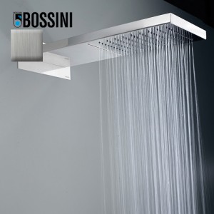 Douche de tête murale rectangulaire acier brossé Manhattan - Bossini I00570075