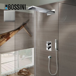 Douche de tête murale monojet acier brossé Manhattan - Bossini I00575075