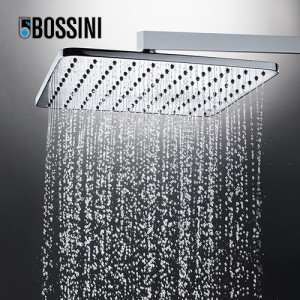 Pomme de tête carrée 280mm jet de pluie autonettoyant chromé Cosmo - BOSSINI I00598030