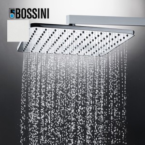 Pomme de tête carrée 230mm jet de pluie autonettoyant blanc mat Cosmo - BOSSINI I00597045