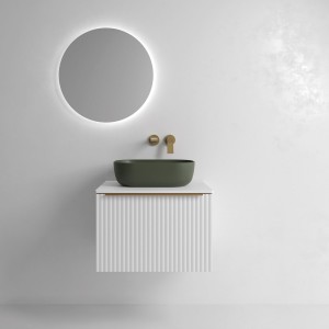 Meuble de salle de bain BIBA 600 1 tiroir et 1 tiroir intérieur WHITE COTTON - SALGAR 103003 