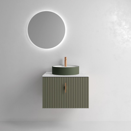 Meuble de salle de bain BIBA 600 1 tiroir et 1 tiroir intérieur GREEN FOREST - SALGAR 103048 