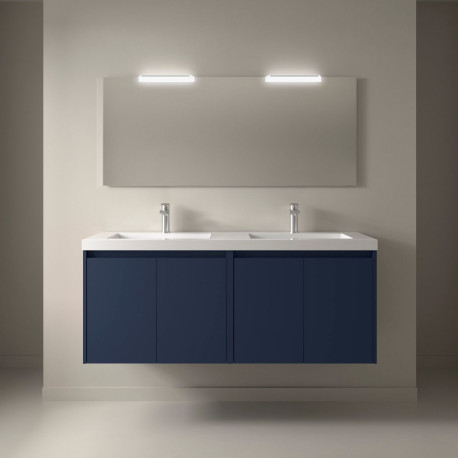 Meuble salle de bains 140cm 4 portes Blue Satin NOJA - SALGAR 105098