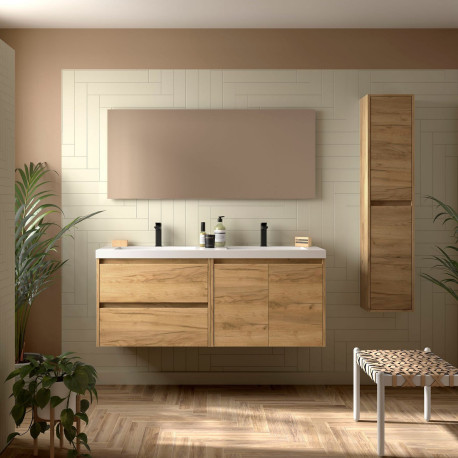 Ensemble Salle De Bains Noja 140 2 Portes 2 Tiroirs Chêne Africain - SALGAR 113463 