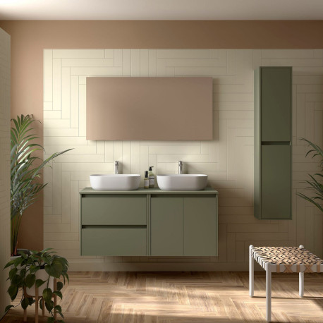 Ensemble Salle De Bains Noja 120 2 Portes 2 Tiroirs Green Satin - SALGAR 113469 