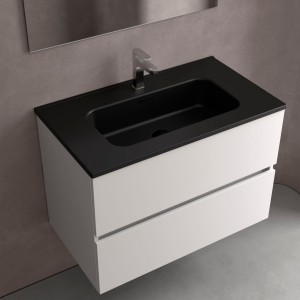 Lavabo Constanza 600 Sans Siphon Et Bonde Clic-Clac Noir Mat 610 X 20 X 460 Mm - SALGAR 113789 
