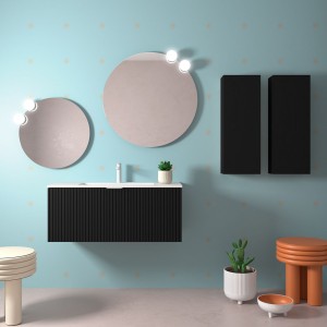 Meuble de salle de bain BIBA 1000 1 tiroir et 1 tiroir intérieur BLACK VELVET - SALGAR 103037 