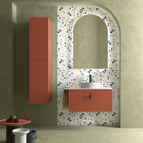 Meuble de salle de bain BIBA 800 1 tiroir et 1 tiroir intérieur TERRACOTA - SALGAR 103060 