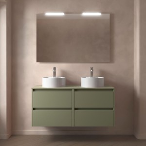 Meuble salle de bains et plan de toilette 120cm 4 tiroirs Green Satin NOJA - SALGAR 105520
