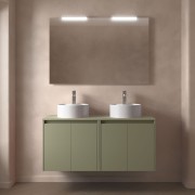 Meuble salle de bains et plan de toilette 120cm 4 portes Green Satin NOJA - SALGAR 105565