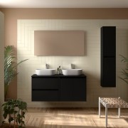 Ensemble Salle De Bains Noja 120 2 Portes 2 Tiroirs Black Satin - SALGAR 113467 