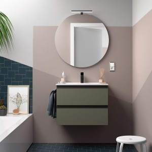 Meuble de salle de bain SPIRIT 600 2 tiroirs métalliques GREEN FOREST - SALGAR 103470 