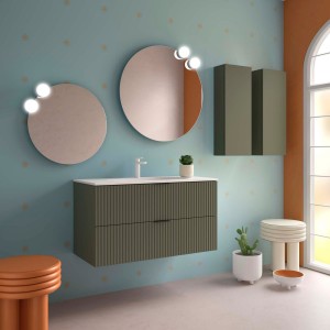 Meuble Salle De Bain Biba 1000 2 Tiroirs Green Forest 989 X 540 X 450 Mm - SALGAR 113872 