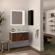 Meuble de salle de bain BIBA 900 1 tiroir et 1 tiroir intérieur NOYER MAYA - SALGAR 103016 