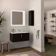 Meuble de salle de bain BIBA 900 1 tiroir et 1 tiroir intérieur BLACK VELVET - SALGAR 103036 