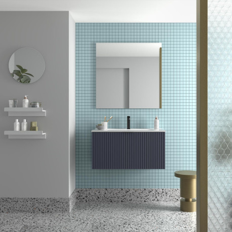 Meuble de salle de bain BIBA 800 1 tiroir et 1 tiroir intérieur NIGHT BLUE - SALGAR 103045 