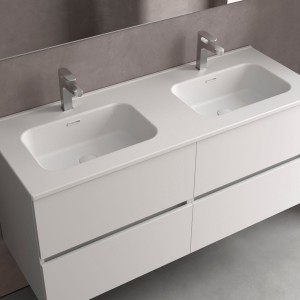 Lavabo Constanza 1210 Sans Siphon Et Bonde Clic-Clac Blanc Mat 1210 X 20 X 460 Mm - SALGAR 113780 