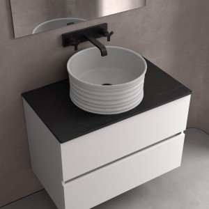 Lavabo À Poser Loop Gris Mat Diam. 410 X 180 Mm - SALGAR 114521 