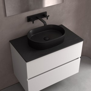 Lavabo À Poser Venice Noir Mat 480 X 325 X 110 Mm - SALGAR 114535 