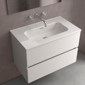 Lavabo Constanza 1010 Sans Siphon Et Bonde Clic-Clac Blanc Brillant 1010 X 20 X 460 Mm - SALGAR 114559 