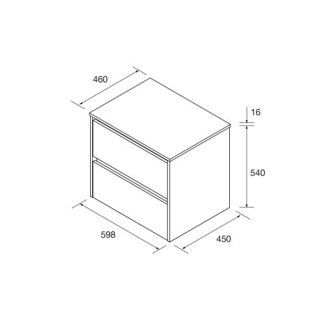 Meuble salle de bains et plan de toilette 60cm 2 tiroirs Black Satin NOJA - SALGAR 105455