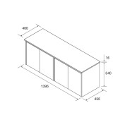 Ensemble Salle De Bains Noja 140 4 Portes Red Satin - SALGAR 105575 