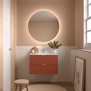 Meuble Salle De Bain Biba 900 2 Tiroirs Terracota 898 X 540 X 450 Mm - SALGAR 113861 