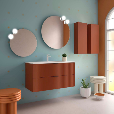 Meuble Salle De Bain Biba 1000 2 Tiroirs Terracota 989 X 540 X 450 Mm - SALGAR 113873 