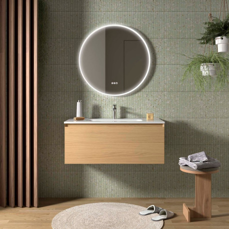 Meuble Salle De Bain Mara 1000 1 Tiroir Avec Frein Chêne Européen 997 X 405 X 452 Mm - SALGAR 113999 