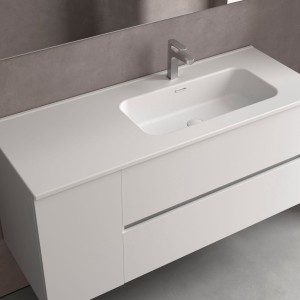 Lavabo Constanza 1100I Sans Siphon Et Bonde Clic-Clac, Pour Meuble 800 Blanc Brillant 1100 X 20 X 460 Mm - SALGAR 113772 