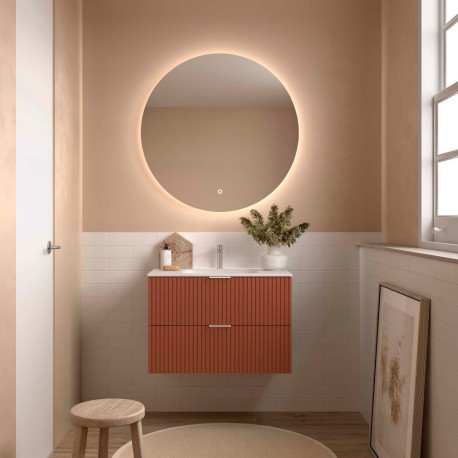 Meuble Salle De Bain Biba 800 2 Tiroirs Terracota 798 X 540 X 450 Mm - SALGAR 113850 