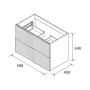 Meuble Salle De Bain Biba 600 2 Tiroirs Terracota 598 X 540 X 450 Mm - SALGAR 113828 