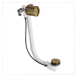 Vidage remplissage baignoire par trop plein 58 cm Vieux Bronze Mat - CRISTINA