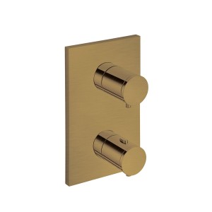 Facade externe triverde laiton 2 sorties vieux bronze mat - CRISTINA ONDYNA XT85293 