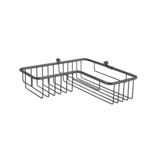 panier de douche d'angle 27*27*7 cm chrome noir brosse - CRISTINA ONDYNA SH86875 