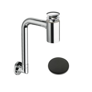 Siphon gain de place bonde u&d avec trop plein black mat - CRISTINA ONDYNA BUS33313 