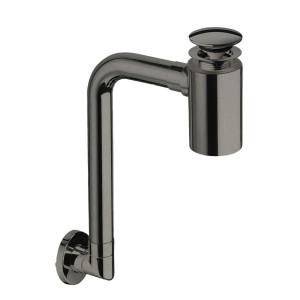 Siphon gain de place avec trop plein chromé noir brossé - CRISTINA ONDYNA BUS33375