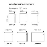Radiateur électrique horizontal 750W ETIC NATIV - INTUIS M233112