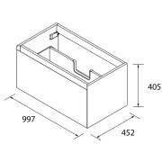 Meuble salle de bains 1 Tiroir Mara 1000 Noyer Americain - SALGAR 114000