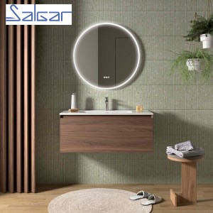 Meuble salle de bains 1 Tiroir Mara 1000 Noyer Americain - SALGAR 114000