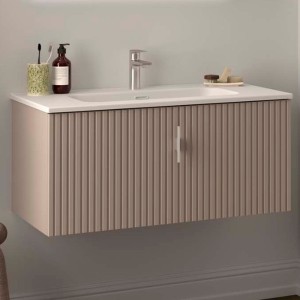 Meuble de salle de bains 1 tiroir BIBA 900 MACCHIATO - SALGAR 102946