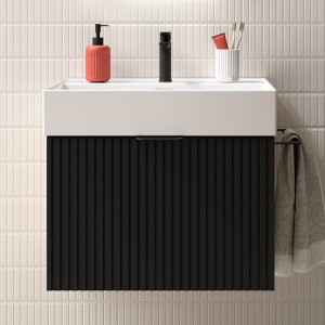 Meuble de salle de bains 1 tiroir BIBA 700 BLACK VELVET - SALGAR 102965