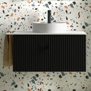 Meuble de salle de bains 1 tiroir BIBA 800 BLACK VELVET - SALGAR 102966