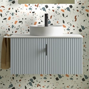 Meuble de salle de bains 1 tiroir BIBA 800  Blue Fog - SALGAR 102971