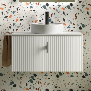 Meuble de salle de bains 1 tiroir + 1 intérieur BIBA 800 WHITE COTTON - SALGAR 103005