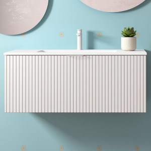 Meuble de salle de bains 1 tiroir + 1 intérieur BIBA 1000 WHITE COTTON - SALGAR 103007