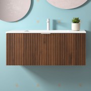 Meuble de salle de bains 1 tiroir + 1 intérieur BIBA 1000 NOYER MAYA - SALGAR 103017