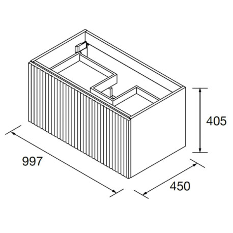 Meuble de salle de bains 1 tiroir + 1 intérieur BIBA 1000 NOYER MAYA - SALGAR 103017