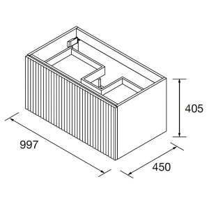 Meuble de salle de bains 1 tiroir + 1 intérieur BIBA 1000 NOYER MAYA - SALGAR 103017