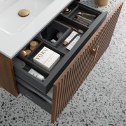 Meuble de salle de bains 1 tiroir + 1 intérieur BIBA 1000 NOYER MAYA - SALGAR 103017